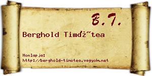 Berghold Timótea névjegykártya